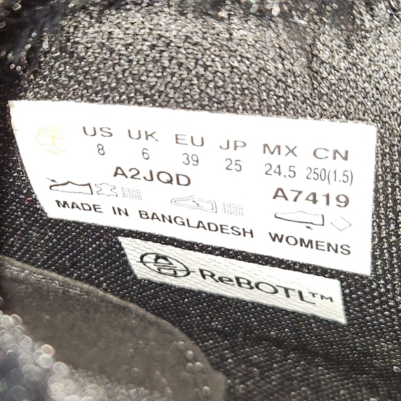 Timberland ReBOTL Black Nubuck Fleece Luxe sz8 New w/Out Tag or Box - Picture 7 of 15